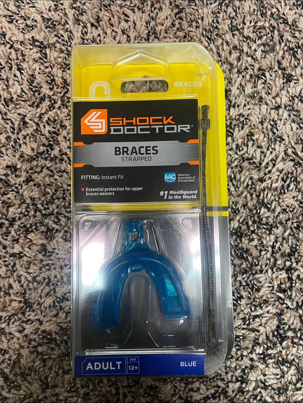 Adult Strapped Braces Mouthguard - Blue Top Protection Age 12+ NEW